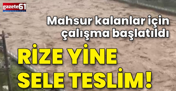 Rize yine sele teslim oldu! Dereler taştı, yollar kapandı