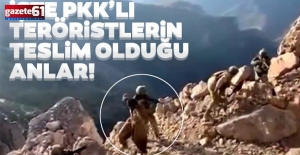 İşte PKK'lı teröristlerin teslim olduğu anlar