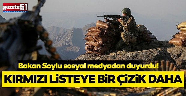 Bakan Soylu açıkladı! Kırmızı listeye bir çizik daha