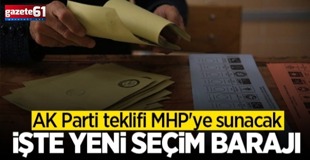 Yeni seçim barajı geliyor!