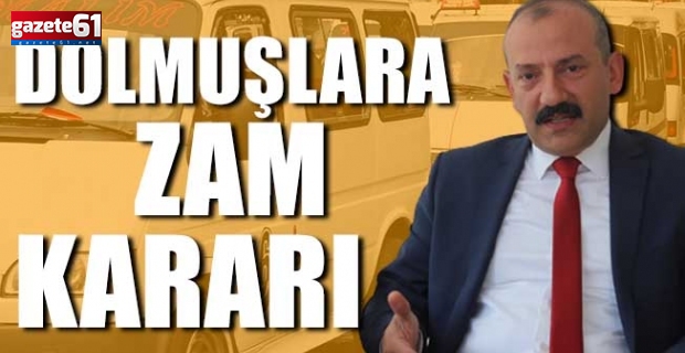 Dolmuşlara zam kararı