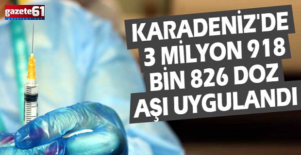 Karadeniz'de 3 milyon 918 bin 826 doz aşı uygulandı