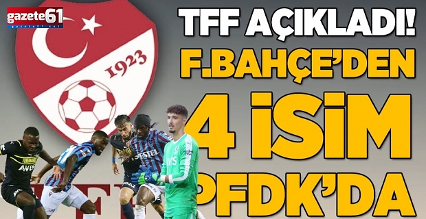 Fenerbahçe'den 4 isim Trabzonspor derbisi sonrası PFDK'ya sevk edildi!