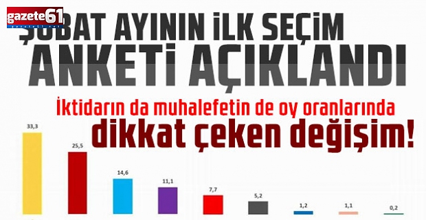 Şubat ayının ilk seçim anketi açıklandı!