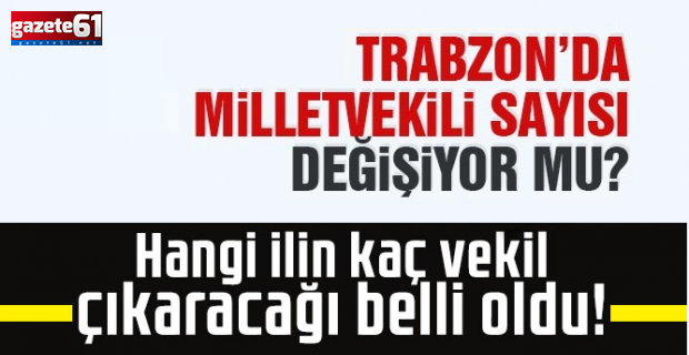 Trabzon'un milletvekili sayısı değişti mi?