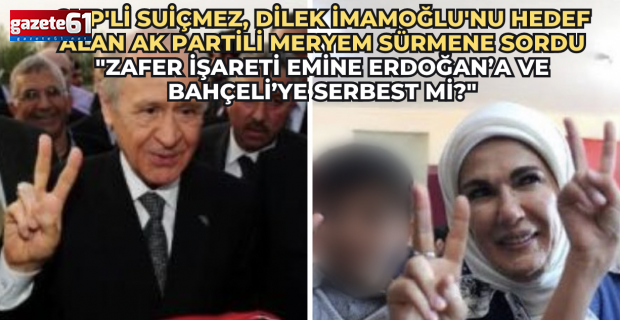 Zafer işareti Emine Erdoğan’a ve Bahçeli’ye serbest mi?