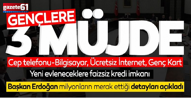 Gençlere cep telefonu ve bilgisayar desteği müjdesi...