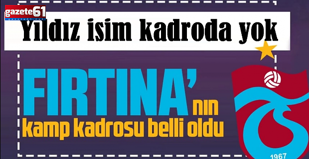 Trabzonspor’un Sivasspor maçı kamp kadrosu belli oldu!