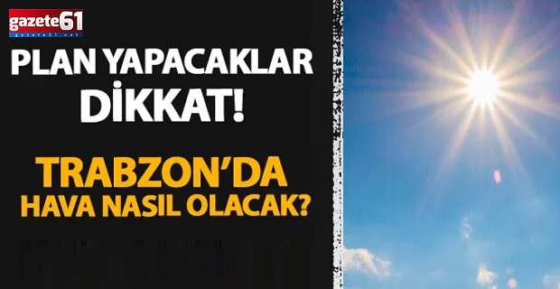 Trabzon'da hava nasıl olacak?