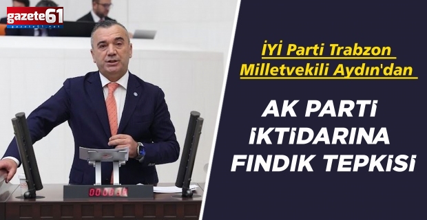 İYİ Parti Trabzon Milletvekili Aydın'dan AK Parti iktidarına fındık tepkisi