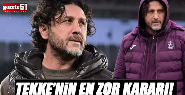 Fatih Tekke'nin zorlu kararı! Orta saha...
