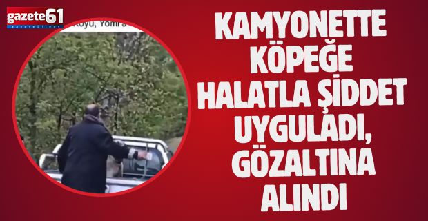 Kamyonette köpeğe halatla şiddet uyguladı, gözaltına alındı