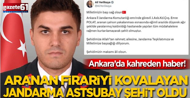 Jandarma Astsubay Emre Polat şehit oldu