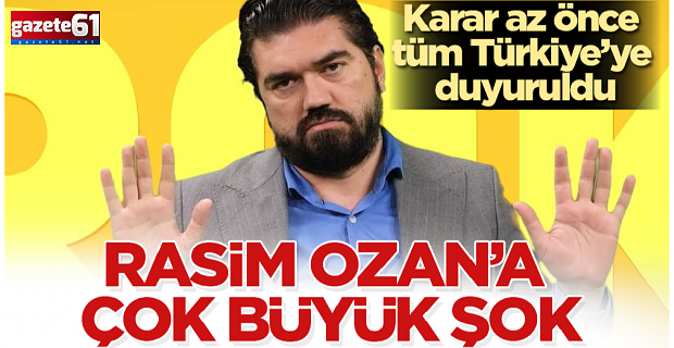 Rasim Ozan Kütahyalı’ya çok büyük şok! Karar az önce tüm Türkiye’ye duyuruldu
