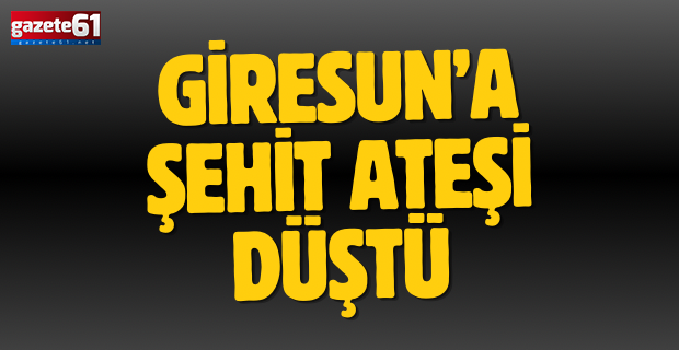Giresun’a şehit ateşi düştü
