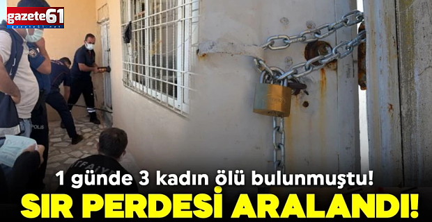 1 günde 3 kadın ölü bulunmuştu! Sır perdesi aralandı