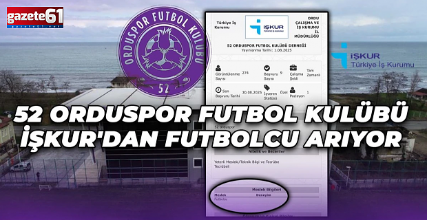 Karadeniz ekibinden flaş hareket! İŞKUR'a futbolcu ilanı verdiler...