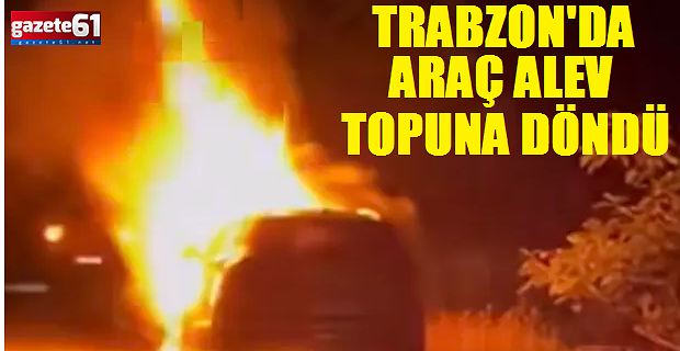 Trabzon'da araç alev topuna döndü...