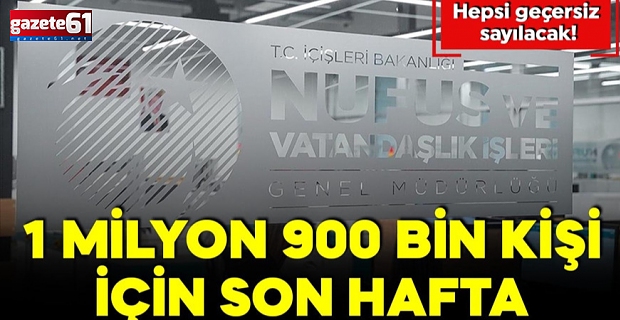 1 milyon 900 bin kişi için son hafta!