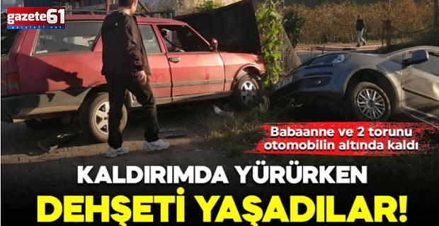 Trabzon'da dehşet anları: Babaanne ve torunlarına araç çarptı