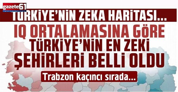 Türkiye’nin en zeki 21 şehri açıklandı!Trabzon kaçıncı sırada…