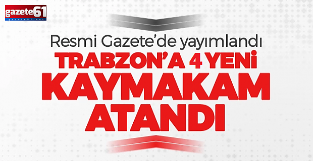 Trabzon’a atanan 4 kaymakam atandı