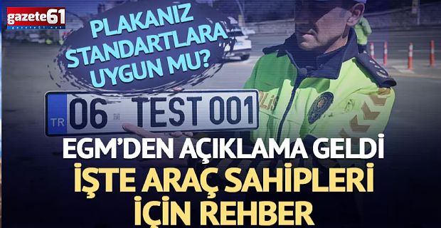 Araç sahipleri için EGM açıkladı: Plakanız geçerli mi?