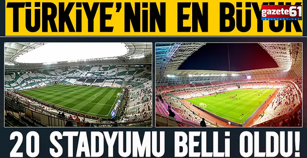 Türkiye'nin en büyük stadyumları belli oldu! İşte sıralama