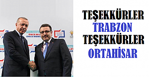 "TEŞEKKÜRLER TRABZON TEŞEKKÜRLER ORTAHİSAR"