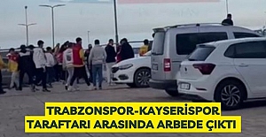 Trabzonspor Kayserispor taraftarı arasında arbede çıktı