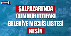 İşte Şalpazarı Cumhur İttifakı'nın Belediye Meclis Listesi...