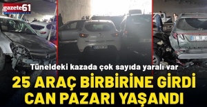 Trabzon'da trafik felç! 25 araç kazaya karıştı