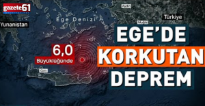 Ege Denizi’nde 6 büyüklüğünde deprem