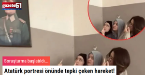 Atatürk portresi önünde tepki çeken hareket!