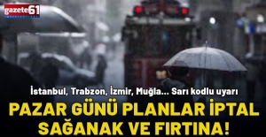 Hem kuvvetli yağış hem de fırtına alarmı verildi