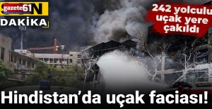  Hindistan'da uçak düştü! İçinde 242 kişinin olduğu belirtildi