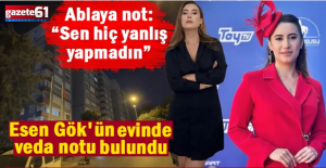 Sunucu Esen Gök'ün evinde not bulundu