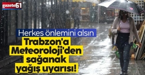 Trabzon’a yağış uyarısı
