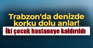Trabzon’da plajda korku dolu anlar...