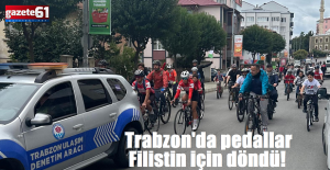 Trabzon’da pedallar Filistin için döndü!