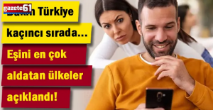 Eşini en çok aldatan ülkeler açıklandı! Bakın Türkiye kaçıncı sırada...