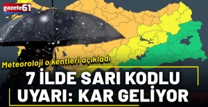Kuvvetli yağış ve kar geliyor! Meteoroloji'den 7 ile sarı kodlu uyarı