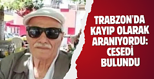 Trabzon'da kayıp olarak aranıyordu: Cesedi bulundu