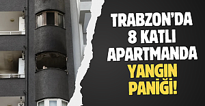 Trabzon’da 8 Katlı Apartmanda Yangın Paniği! 1 Kişi Yaralandı, Mahsur Kalanlar Kurtarıldı