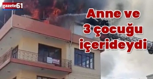 Anne ve 3 çocuğu içerideydi... Alevler yükseldi nefesler tutuldu!