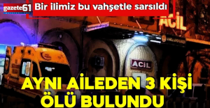 Aynı aileden 3 kişi silahla vurulmuş halde bulundu