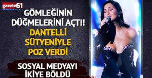 Sibel Can gömleğinin düğmelerini açıp dantelli sütyeniyle poz verdi