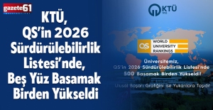 KTÜ, QS’in 2026 Sürdürülebilirlik Listesi’nde, Beş Yüz Basamak Birden Yükseldi