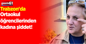 Ortaokul öğrencilerinden kadına şiddet!