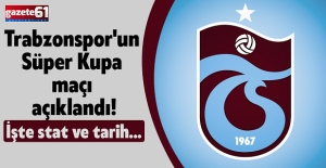 Trabzonspor'un Süper Kupa maçı açıklandı! İşte stat ve tarih...